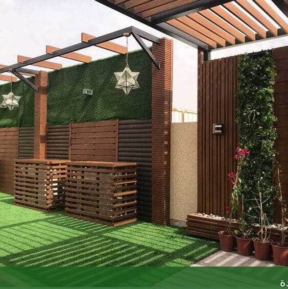 جلسة خارجية في الحوش بجدة - شركة الجمال لتنسيق الحدائق بجدة