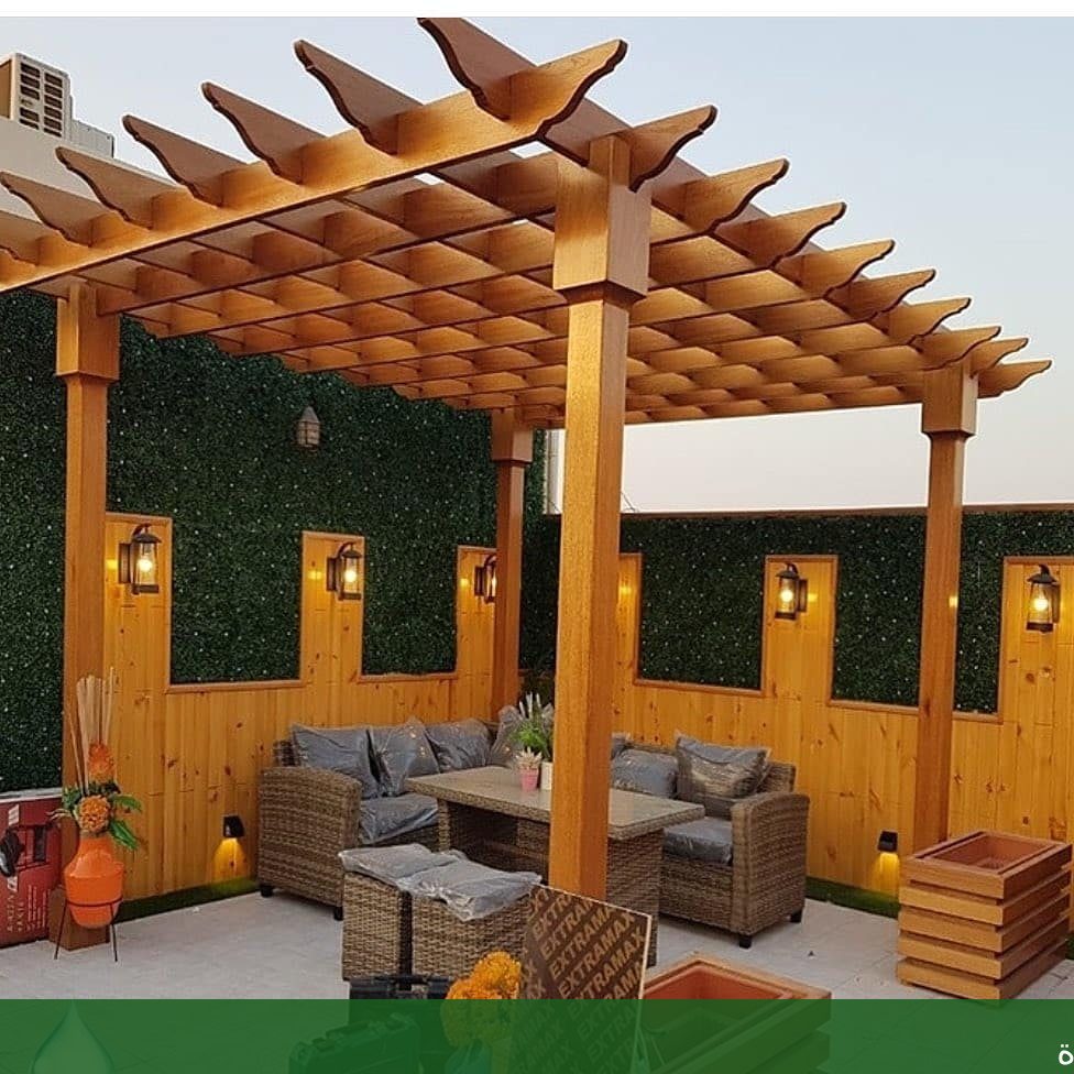 اشكال مظلات منازل تنسيق ديكورات - شركة الجمال لتنسيق الحدائق بجدة