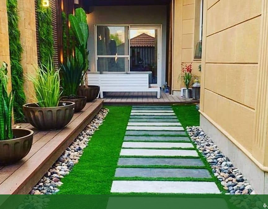 حدائق منزلية جدة تصميم ممرات - شركة الجمال لتنسيق الحدائق بجدة
