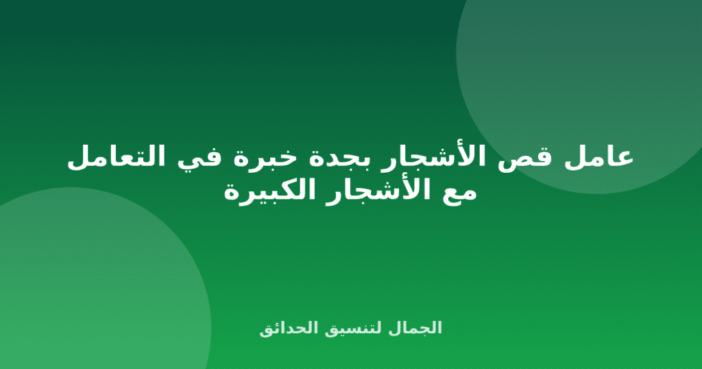 عامل قص الأشجار بجدة خبرة في التعامل مع الأشجار الكبيرة