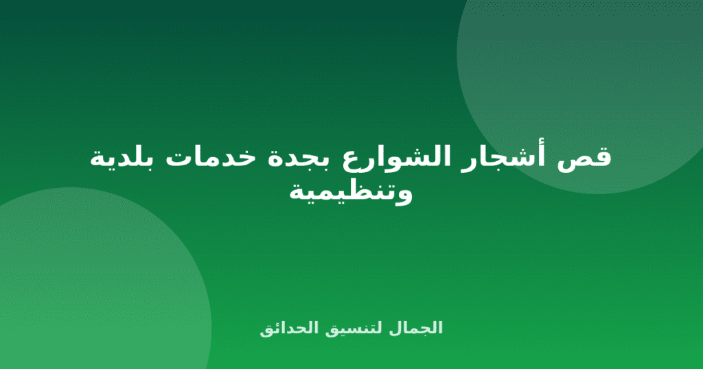 قص أشجار الشوارع بجدة خدمات بلدية وتنظيمية