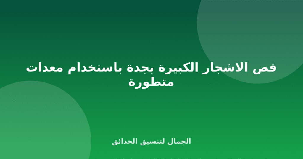 قص الاشجار الكبيرة بجدة باستخدام معدات متطورة